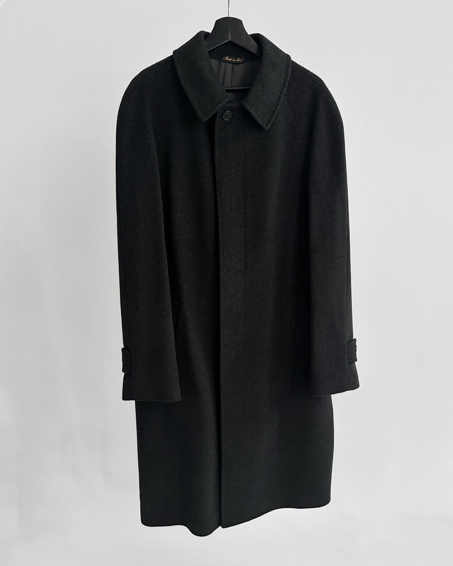 90s Gianfranco Ferré Charcoal Wool and Cashmere Coat