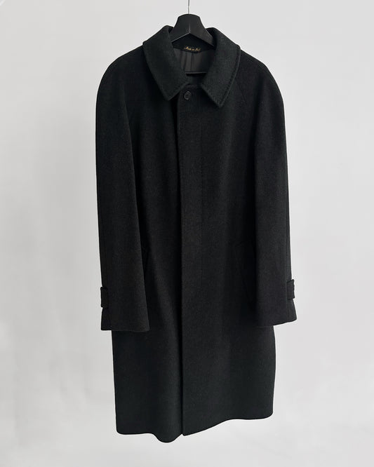 90s Gianfranco Ferré Charcoal Wool and Cashmere Coat