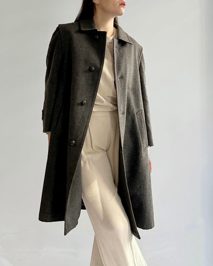 90s Austrian Grey Wool Loden Coat