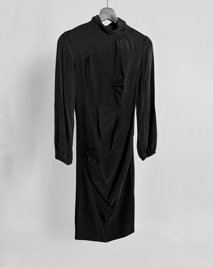 90s Sportmax by Max Mara Wool Silk Black Dress