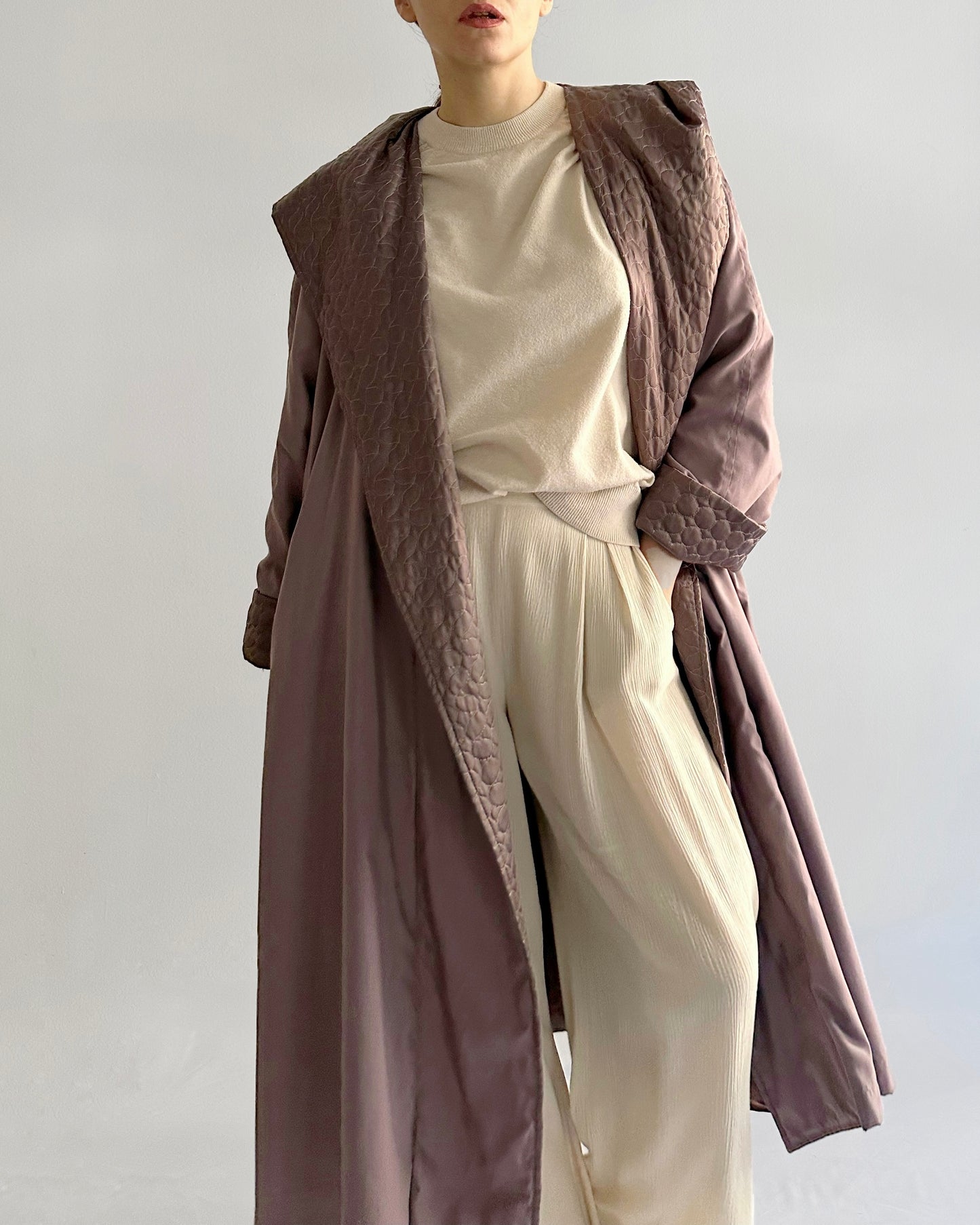 90s Mauve Hooded Coat