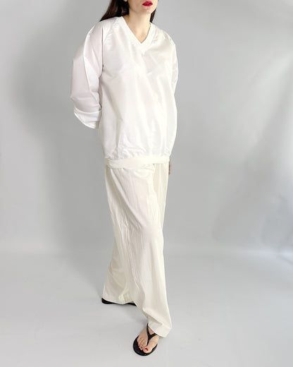 90s White Nylon Sweatshirt