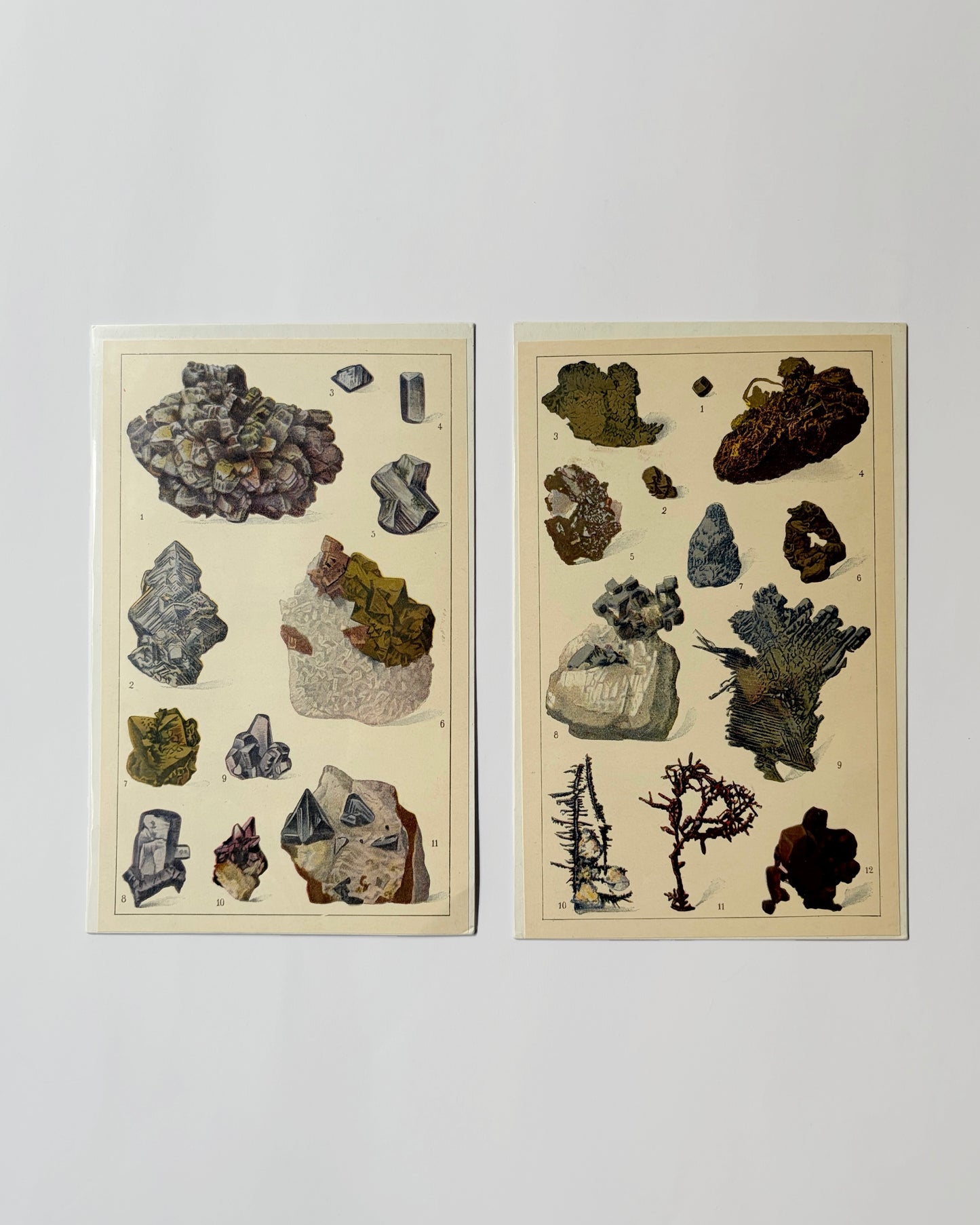 Antique 1926 Mineral Lithograph Print Set