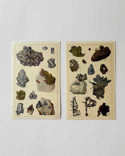 Antique 1926 Mineral Lithograph Print Set