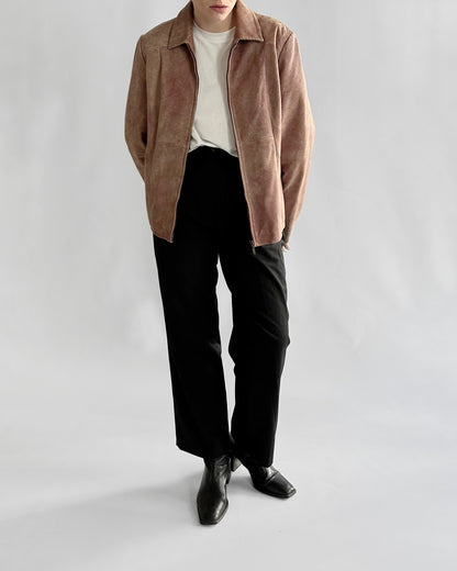 2000s Dusty Pink Washed Nappa Leather Jacket