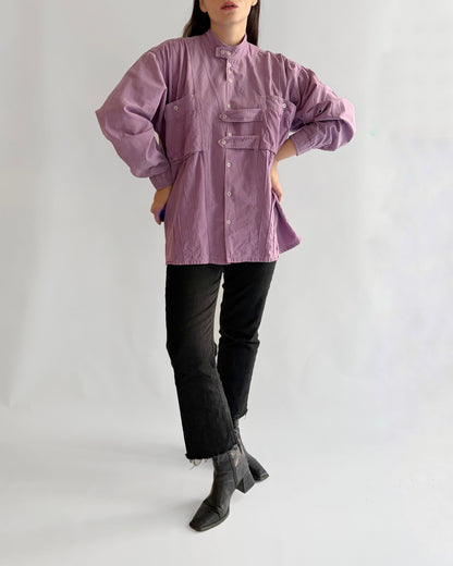 Vintage 1980s Dusty Mauve Cotton Utility Shirt