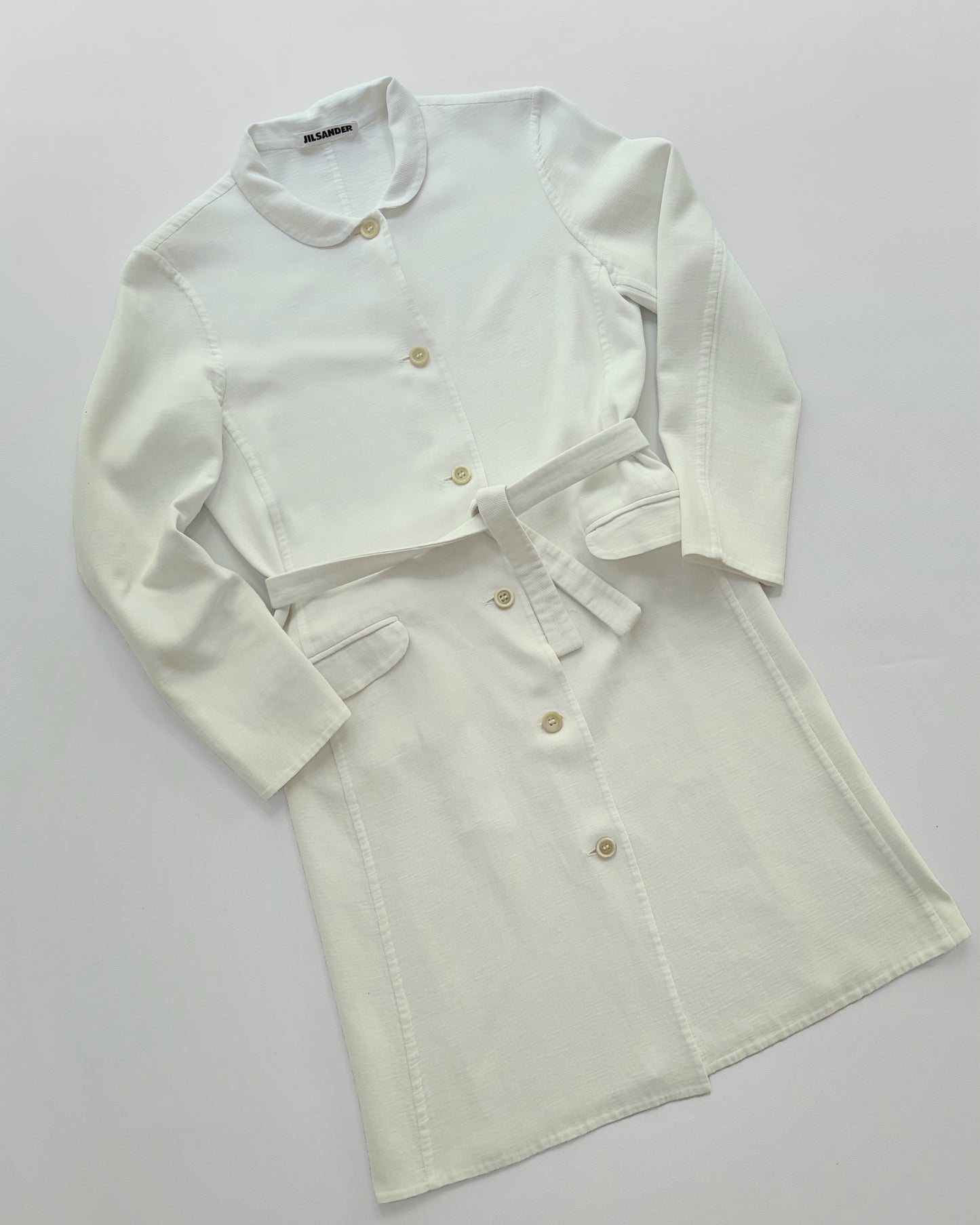 Jil Sander 2000s White Cotton Coat Dress