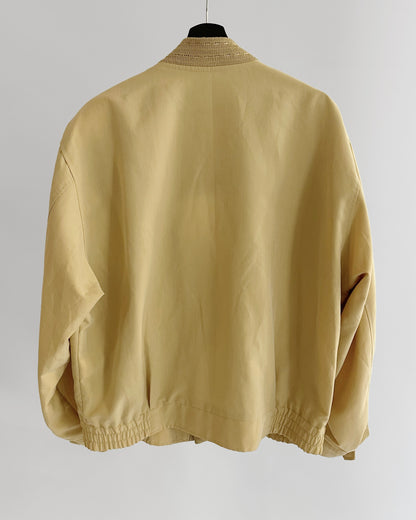 80s Beige Bomber Jacket