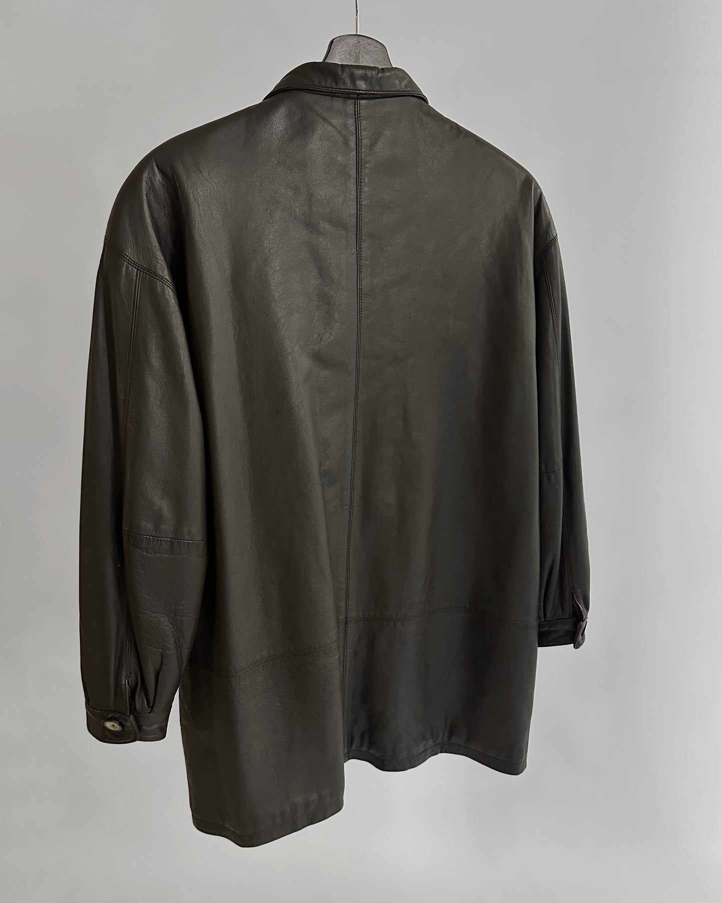 90s Chocolate Brown Leather Jacket