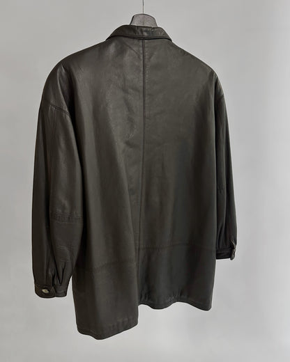 90s Chocolate Brown Leather Jacket