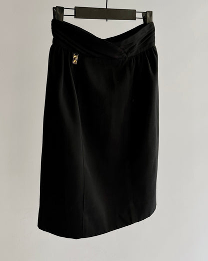 80s Burberry Black Pencil Skirt