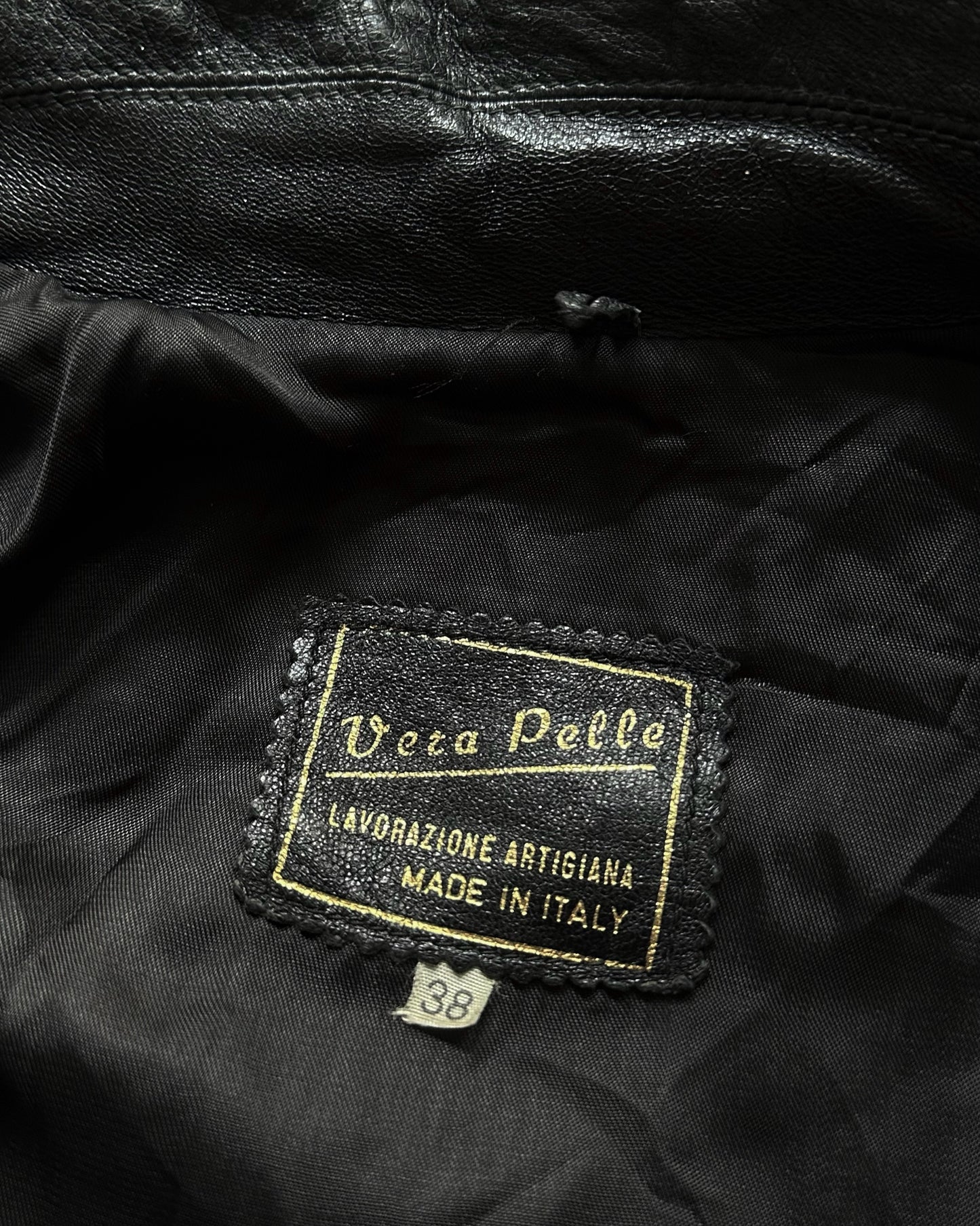 1990s Italian Black Leather Hooded Jacket