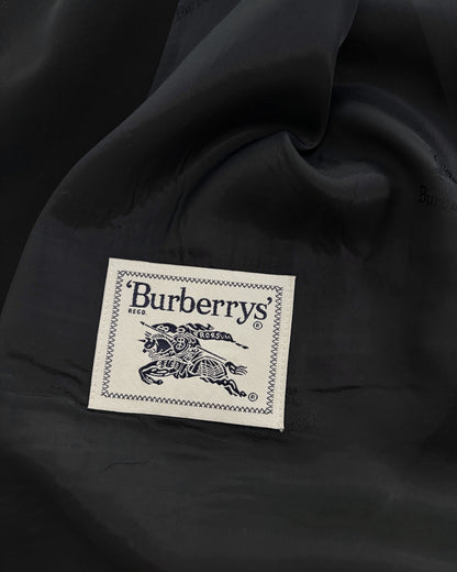 Vintage 1990s Burberry Black Minimal Blazer