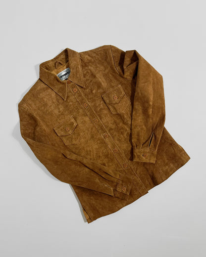 90s Brown Suede Shirt Jacket – Made in Spain