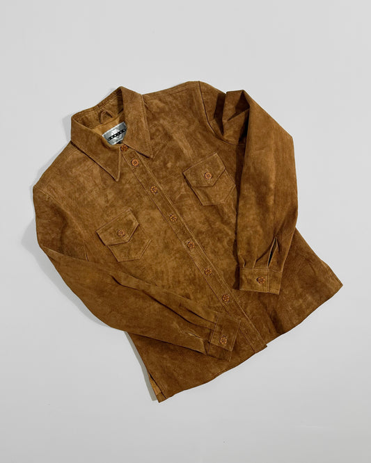 90s Brown Suede Shirt Jacket – Made in Spain