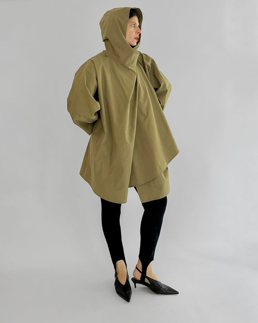 1970s/80s Olive Green Hooded Coat