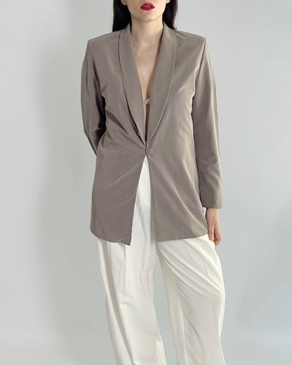 90s Taupe Viscose Blazer
