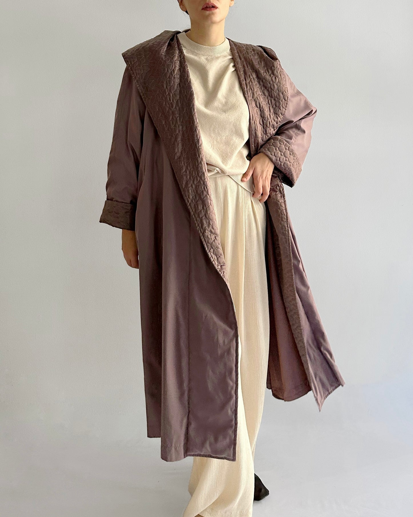 90s Mauve Hooded Coat