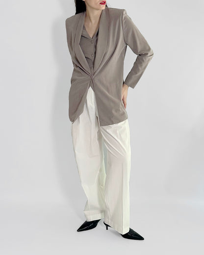 90s Taupe Viscose Blazer