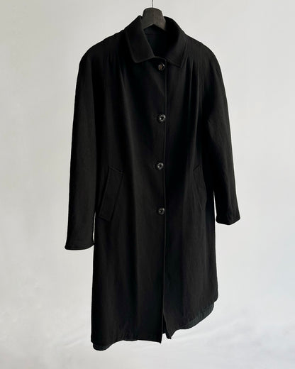 90s Italian Black Trench Coat