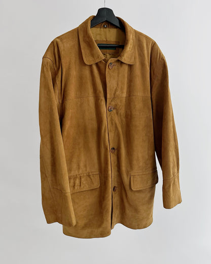 80s Goatskin Caramel Brown Suede Jacket