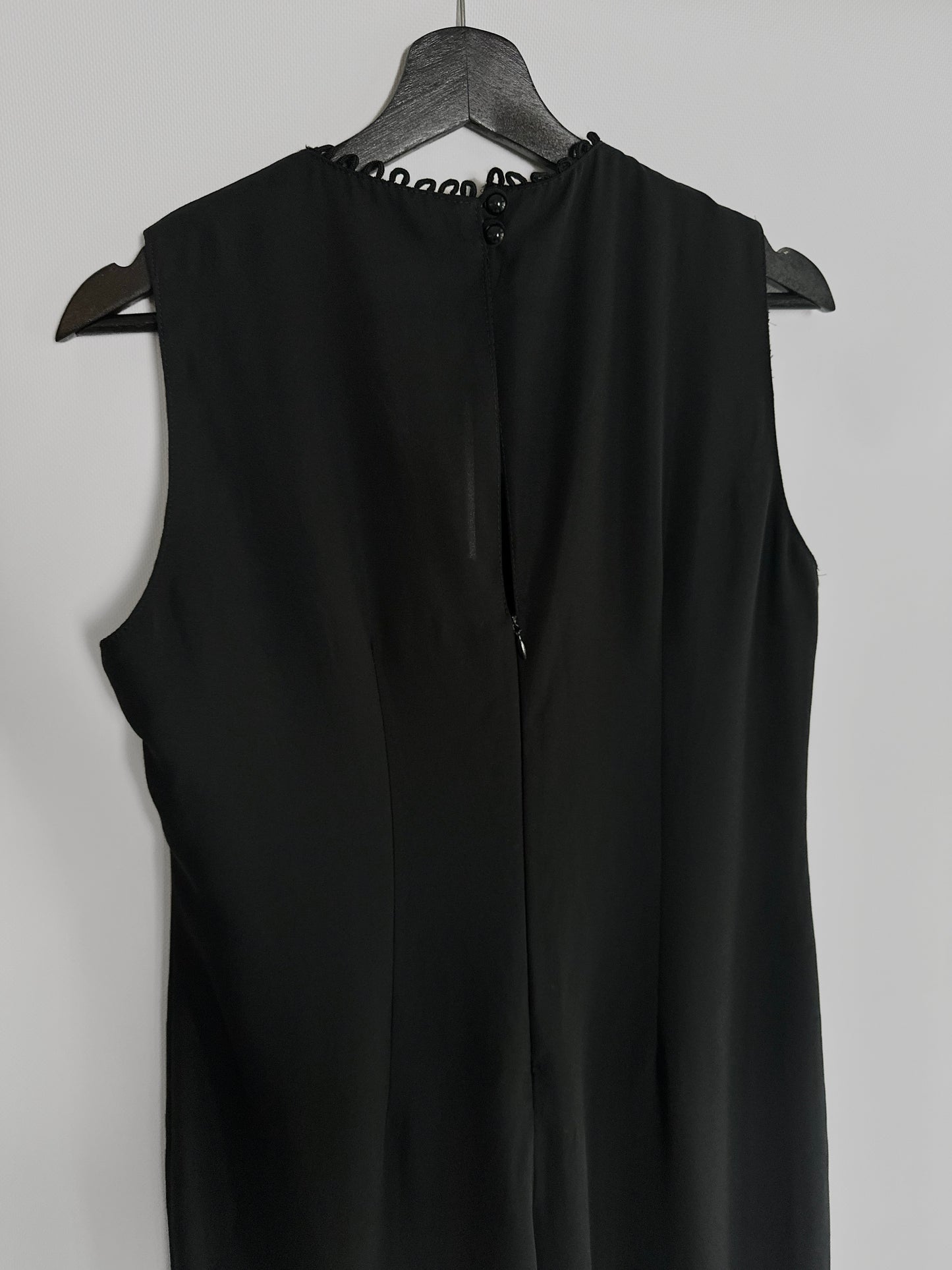 80s Black Sleeveless Jumpsuit