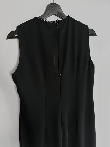 80s Black Sleeveless Jumpsuit