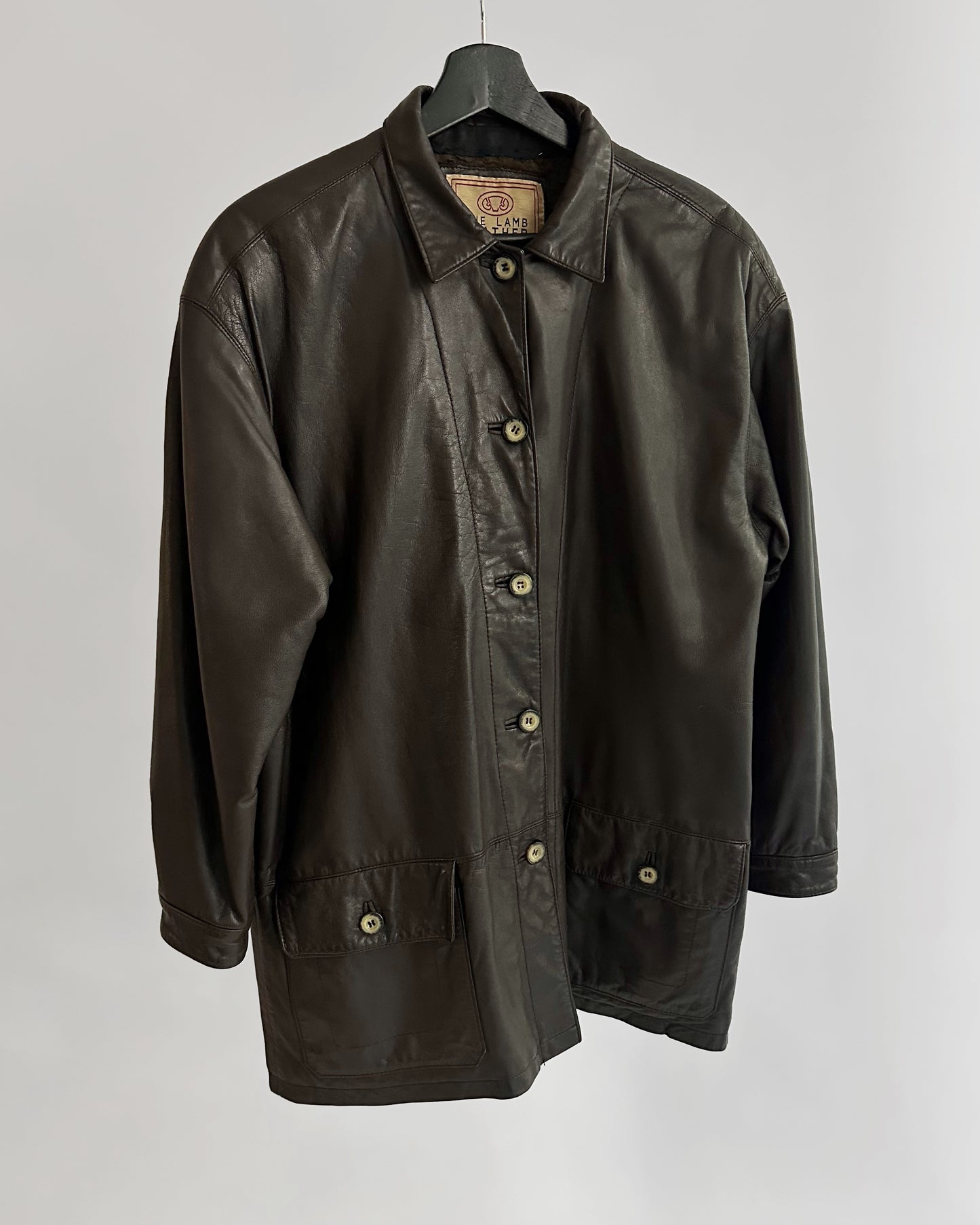 90s Chocolate Brown Leather Jacket