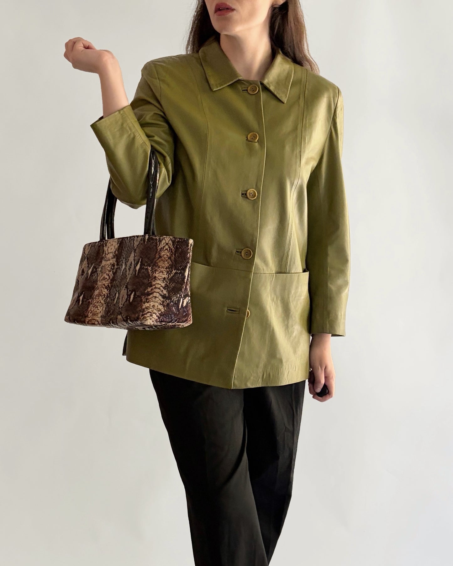 Vintage 1980s Snakeskin-Effect Handbag – Made in Italy