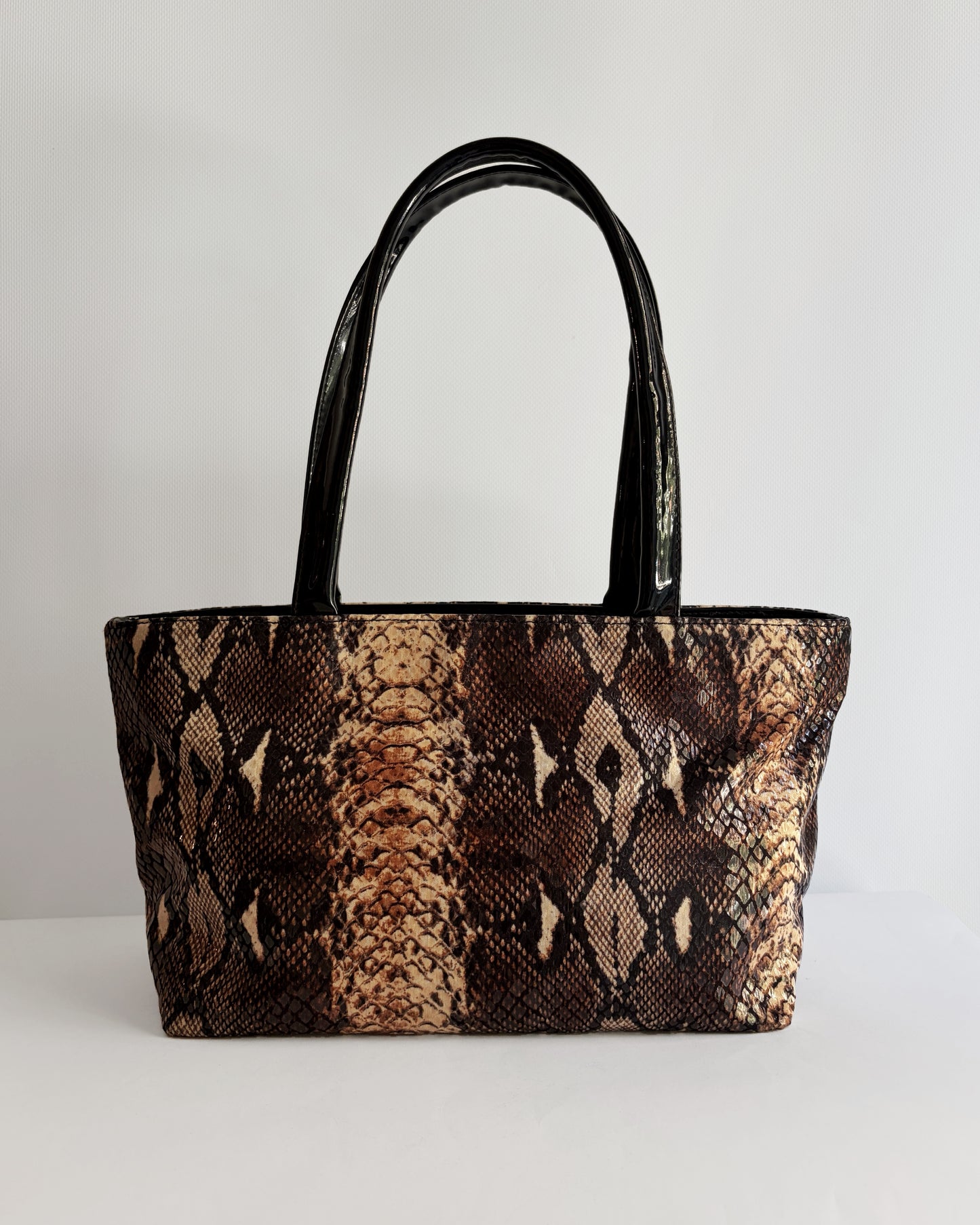 Vintage 1980s Snakeskin-Effect Handbag – Made in Italy