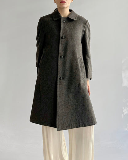 90s Austrian Grey Wool Loden Coat