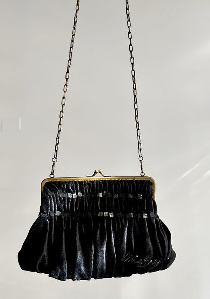 Vintage Y2K MISS SIXTY Black Velvet Evening Bag