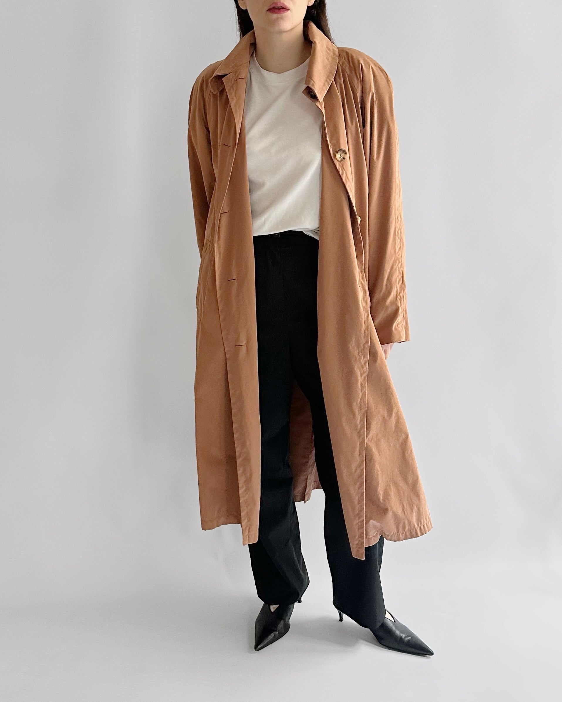90s Jil Sander Minimalist Peach Trench Coat – Alba Vintage Studio