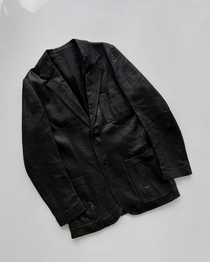 90s Black Soft Leather Blazer