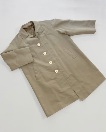 Vintage 1970s Beige Minimal Trench Coat