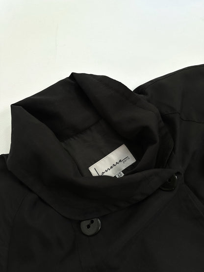 90s A-Line Black Trench Coat