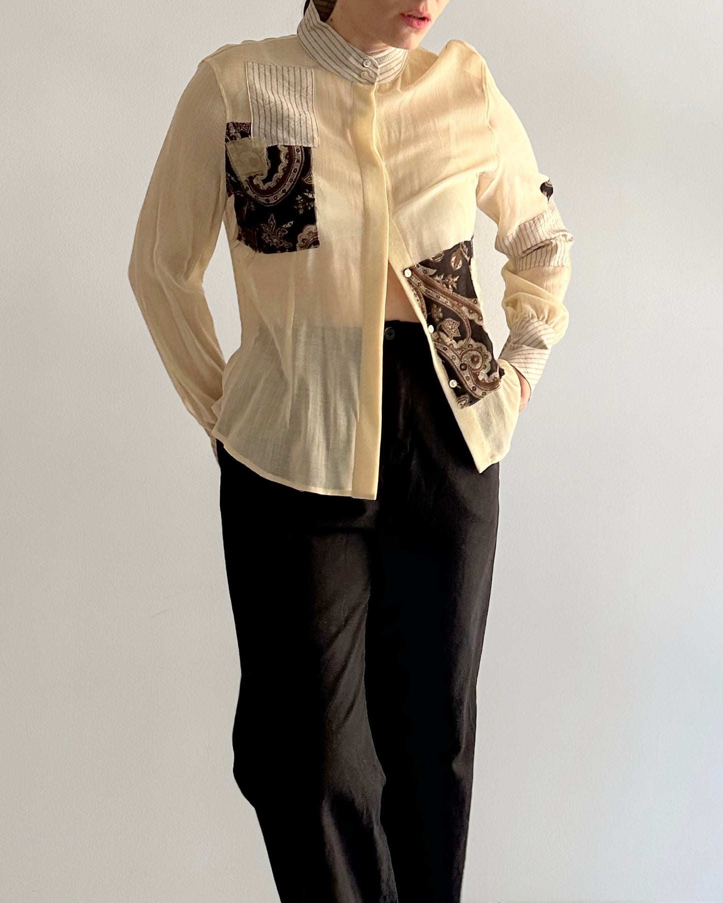 Vintage Gauze Patchwork Blouse