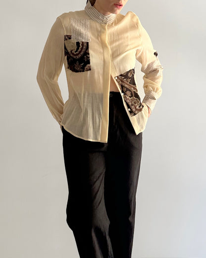 Vintage Gauze Patchwork Blouse