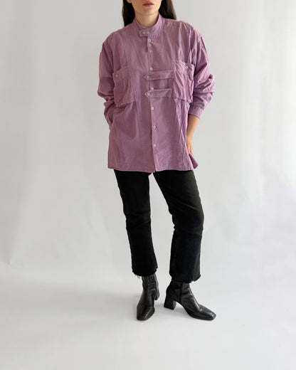Vintage 1980s Dusty Mauve Cotton Utility Shirt