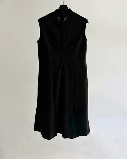80s Sleeveless A-Line Bow Dress
