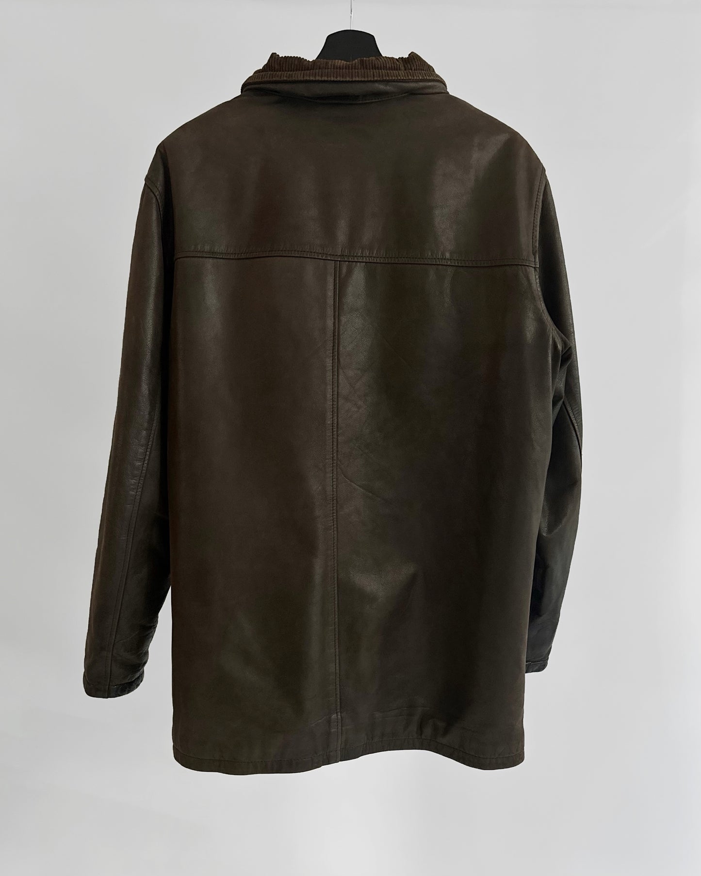 80s Brown Leather Barn Jacket