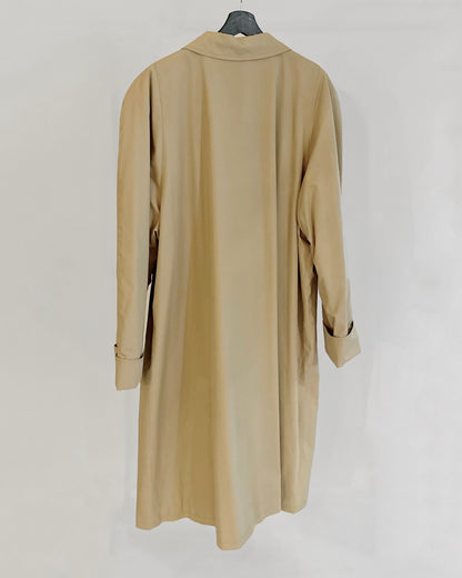 90s Italian Oversized Beige Trench Coat, NOS