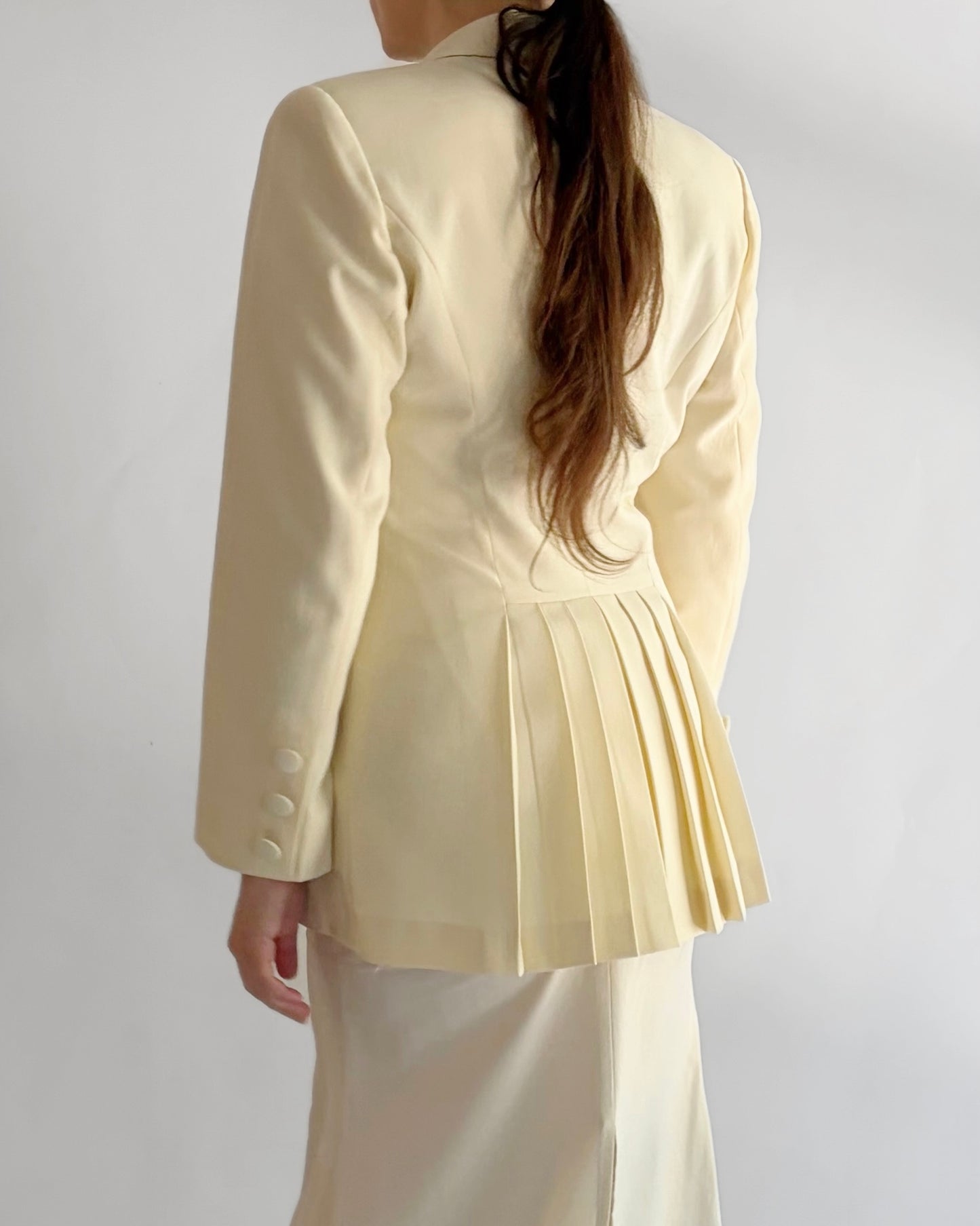 Vintage 1990s Cream Double Breasted Blazer - Made in Italy