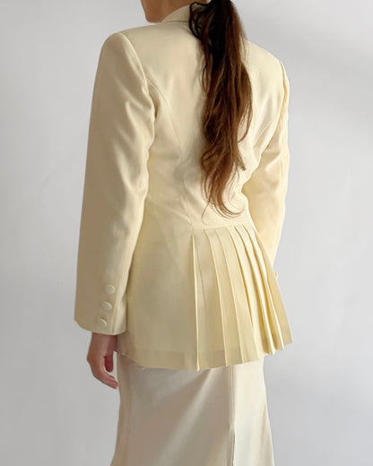Vintage 1990s Cream Double Breasted Blazer - Made in Italy