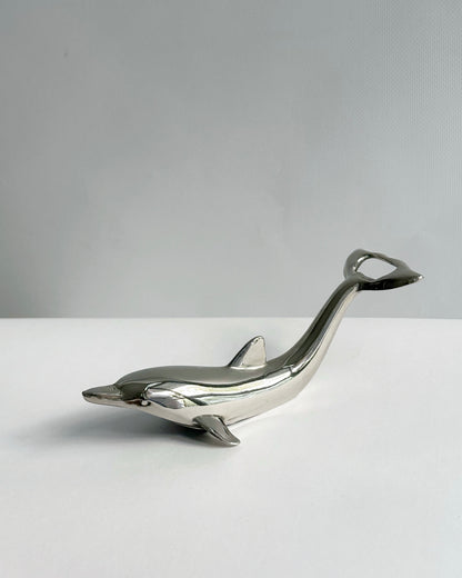 Vintage 1980s Silver-Plated Dolphin Bottle Opener