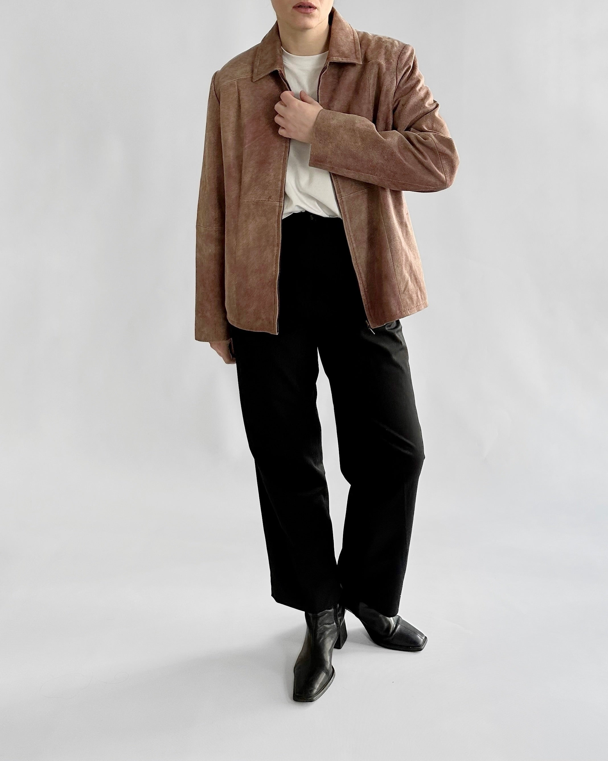 2000s Dusty Pink Washed Nappa Leather Jacket – Alba Vintage Studio