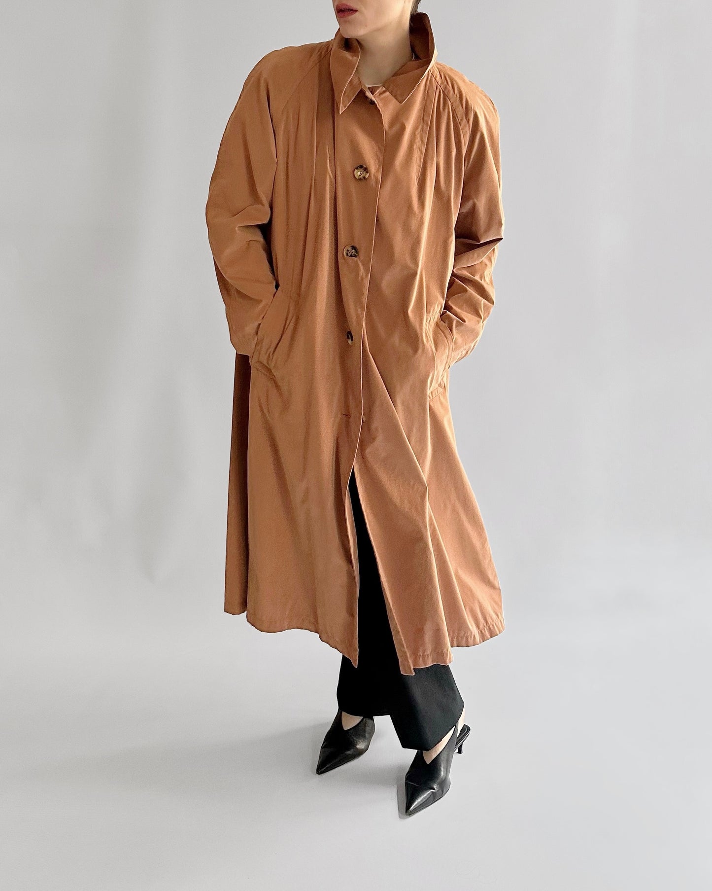 90s Jil Sander Minimalist Peach Trench Coat