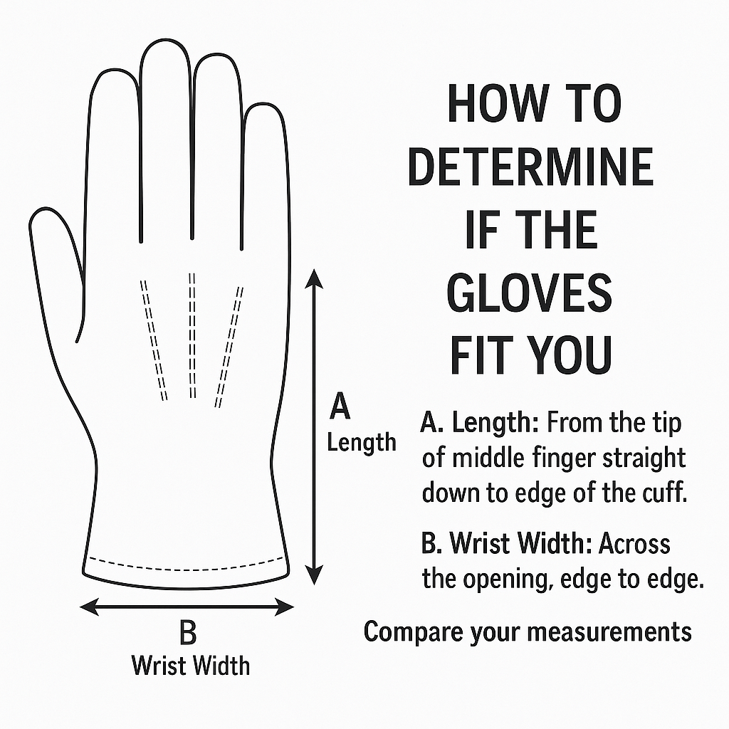 90s Black Leather Gloves - Size 8 1/2, NOS