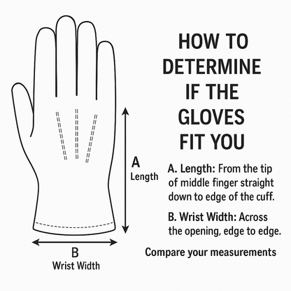 90s Black Leather Gloves - Size 8 1/2, NOS