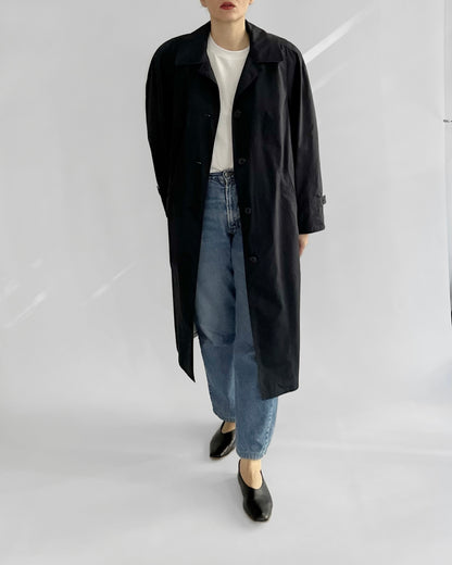 80s Dark Navy Trench Coat